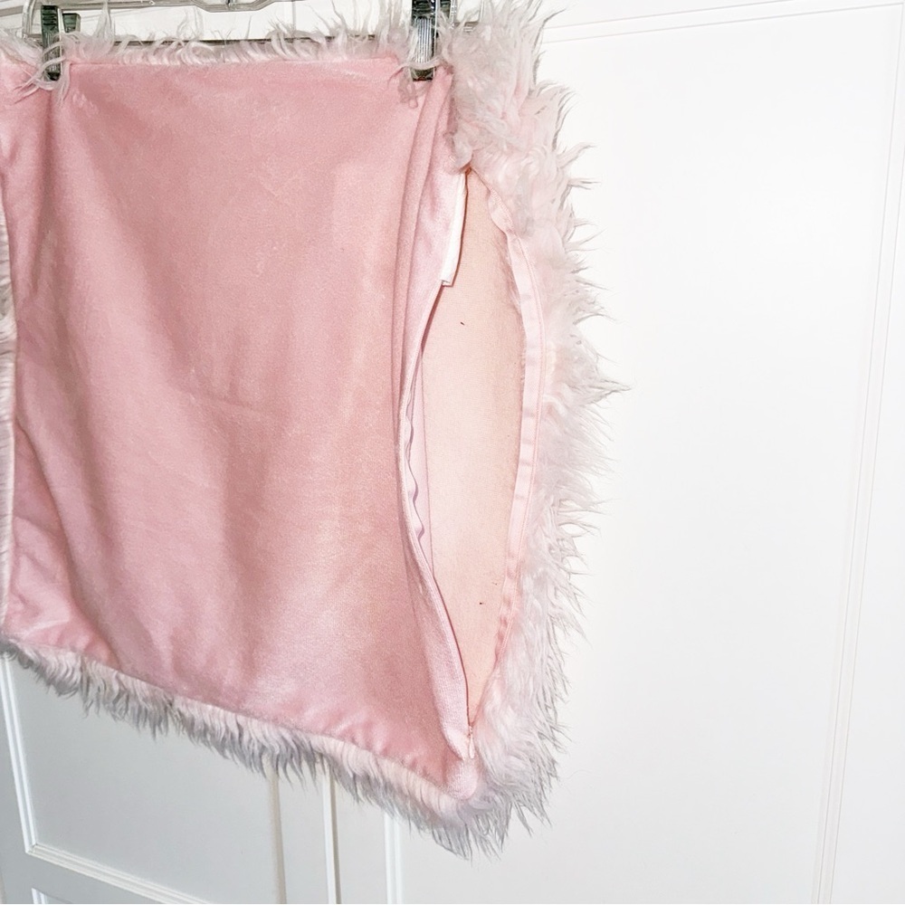 Pink Faux Fur Pillow Cover 18”x18” - Picture 7 of 8